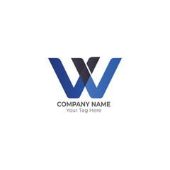 W Letter Logo Design Vector Illustration