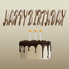 illustration of a chocolate cake's birthday