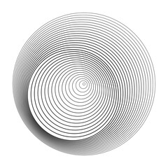 abstract circles lines pattern round frame black isolated on transparent background in concept luxury, digital, technology, modern, science.