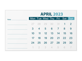 Calendar April 2023