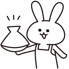 色加工ok うさぎ素材No.53 タジン鍋