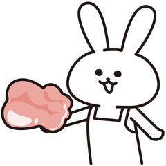 色加工ok うさぎ素材No.57 鶏肉