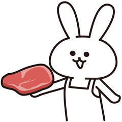 色加工ok うさぎ素材No.58 牛肉