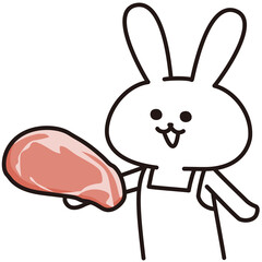 色加工ok うさぎ素材No.60 豚肉