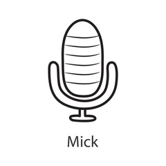 Mick Outline Icon Design illustration. Music Symbol on White background EPS 10 File