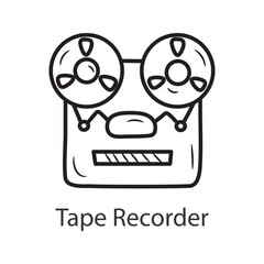 Tape Recorder Outline Icon Design illustration. Music Symbol on White background EPS 10 File