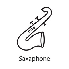 Saxa phone Outline Icon Design illustration. Music Symbol on White background EPS 10 File 