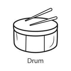 Drum Outline Icon Design illustration. Music Symbol on White background EPS 10 File