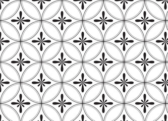 flower pattern vector, repeating linear petal of flower, monochrome stylis