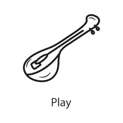Play Outline Icon Design illustration. Music Symbol on White background EPS 10 File