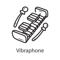 Vibraphone Outline Icon Design illustration. Music Symbol on White background EPS 10 File