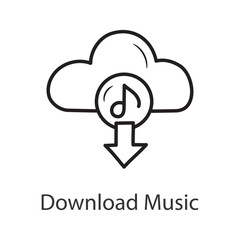 Download Music Outline Icon Design illustration. Music Symbol on White background EPS 10 File
