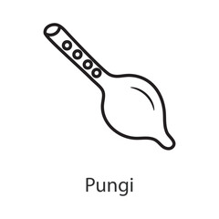 Pungi Outline Icon Design illustration. Music Symbol on White background EPS 10 File