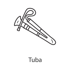 Tuba Outline Icon Design illustration. Music Symbol on White background EPS 10 File