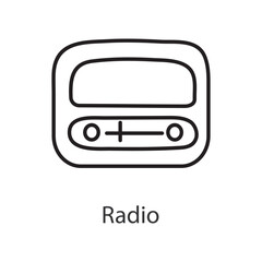 Radio Outline Icon Design illustration. Music Symbol on White background EPS 10 File