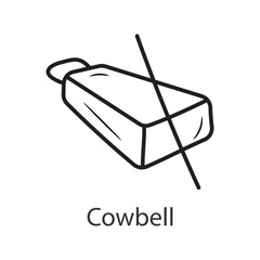 Cowbell Outline Icon Design illustration. Music Symbol on White background EPS 10 File
