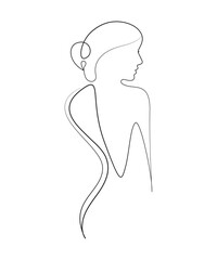 One line-art woman figure linear drawing