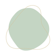 Abstract element organic shapes and hand draw line in pastel earth tone colors isolated on transparent background. Minimal modern design elements.