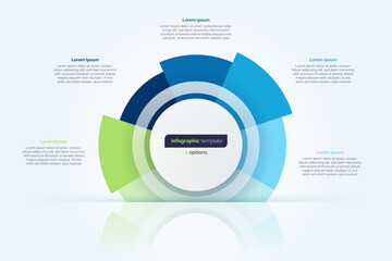Fototapeta premium Five option circle infographic design template. Vector illustration