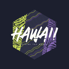 Hawaii graphic tee tropical design, print, illustration