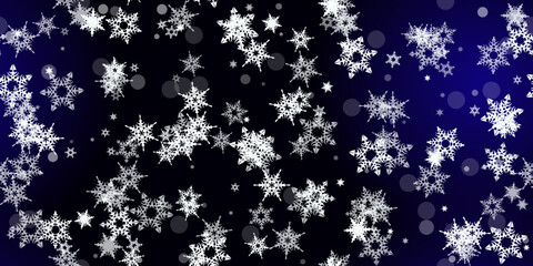Falling Snowflakes seamless pattern flying snow