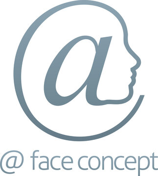 At Sign Symbol Face Concept