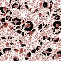 Animal skin fantasy  beautiful  seamless pattern  of jaguar, tiger, guepard,  leopard abstract  Modern safari animal fashion print  skin design for textile, fabric, wallpaper Vector illustration