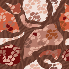 Animal skin fantasy  beautiful  seamless pattern  of jaguar, tiger, guepard,  leopard abstract  Modern safari animal fashion print  skin design for textile, fabric, wallpaper Vector illustration