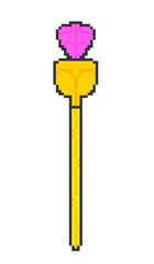 Pixel art pink magic wand