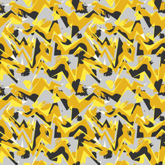 Abstract urban pattern with curved geometry elements and grunge spots