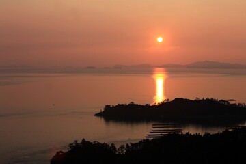 Fototapeta premium 석양 - 해남땅끝