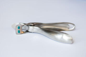 chrome kitchen appliance on white isolated background