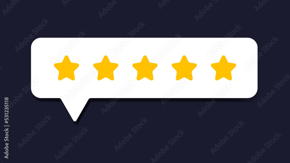 Wall mural five star rating vector in flat style design isolated on background. feedback, review, and rate us c
