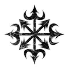 Chaos star, symbol, magic, vintage, isolated