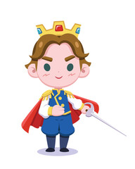 Cute style fantasy prince cartoon illustration