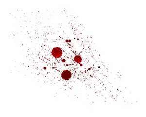 Drops of watercolor splashes, from wine, blood, paint, red burgundy color. Vector illustration