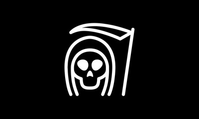 Halloween vector icon outline style black background 
