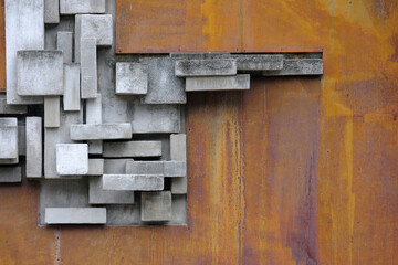 brick on metal wall