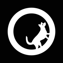 White circle dog animal logo 