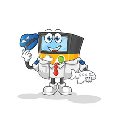 gameboy pilot mascot. cartoon vector