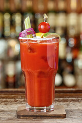 Cocktail bloody Mary photo for menu, place for recipe.