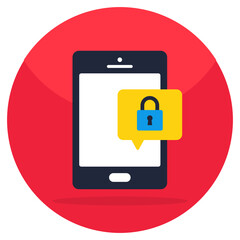 Perfect design icon of mobile encrypted chat 
