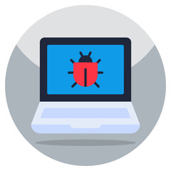 A unique design icon of infected laptop 
