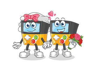 gameboy wedding cartoon. cartoon mascot vector