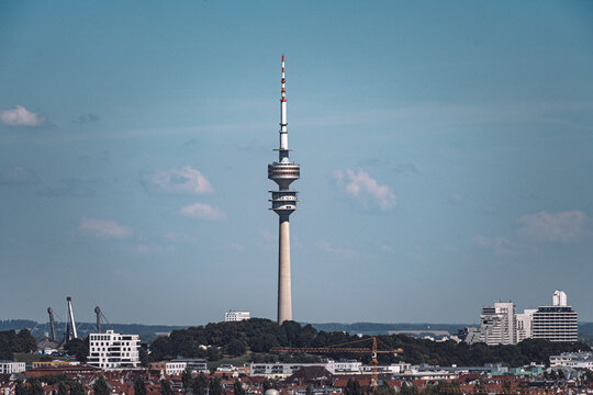 view of the olympiaturm in munich