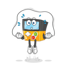 gameboy jump rope exercise. character vector