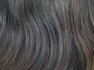 Dry and damaged hair in woman use for shampoo product concept. closeup photo, blurred.