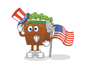 soil layers uncle sam character. cartoon mascot vector