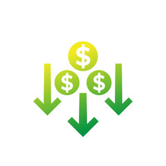 cost reduction icon with dollar symbol