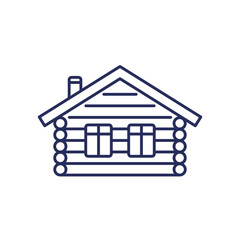 log cabin line icon, wooden house